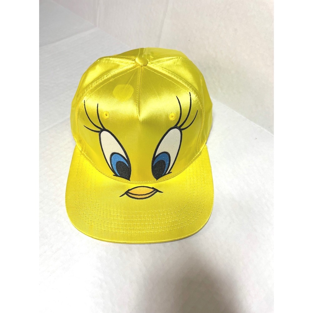 Looney Tunes Tweety Bird Yellow Satin Snapback Hat Adjustable Baseball Cap OSFM